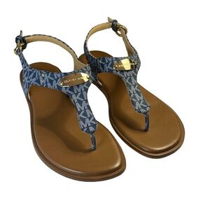 NWOT Michael Kors T-Strap Thong Denim Blue Sandals